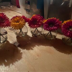 Red and Yellow Faux Floral Accents